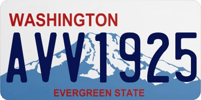 WA license plate AVV1925