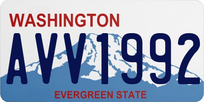 WA license plate AVV1992