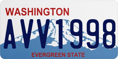 WA license plate AVV1998
