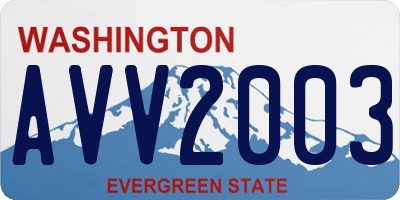 WA license plate AVV2003