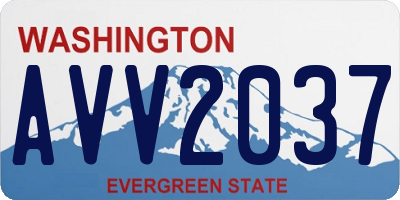 WA license plate AVV2037