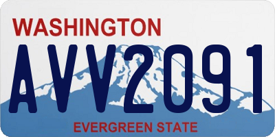 WA license plate AVV2091