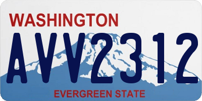 WA license plate AVV2312