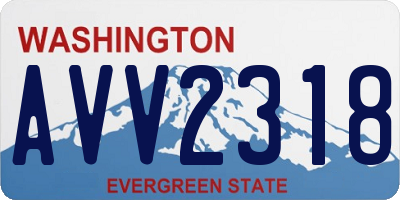 WA license plate AVV2318