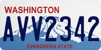 WA license plate AVV2342