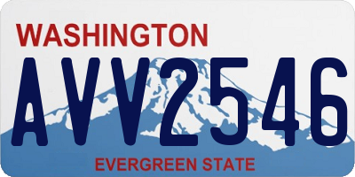 WA license plate AVV2546