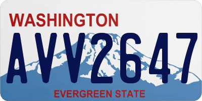 WA license plate AVV2647
