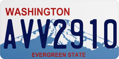WA license plate AVV2910
