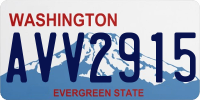 WA license plate AVV2915
