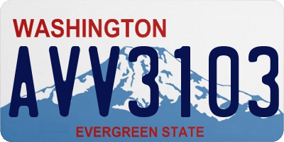 WA license plate AVV3103