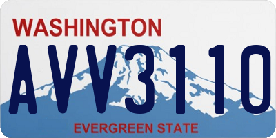 WA license plate AVV3110
