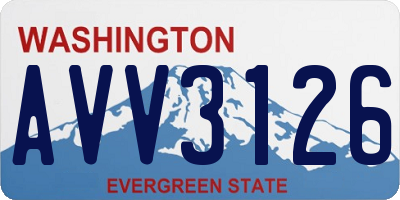 WA license plate AVV3126