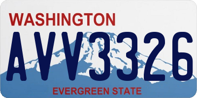 WA license plate AVV3326
