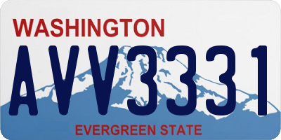 WA license plate AVV3331