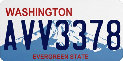 WA license plate AVV3378