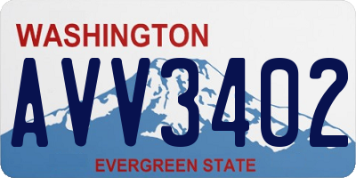 WA license plate AVV3402
