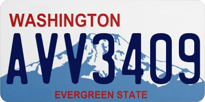 WA license plate AVV3409