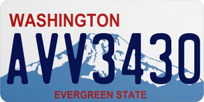 WA license plate AVV3430
