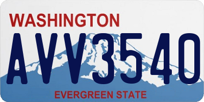 WA license plate AVV3540