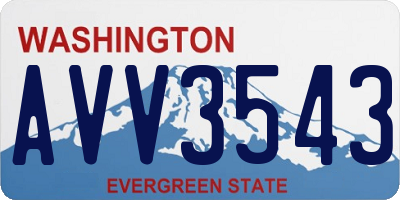 WA license plate AVV3543