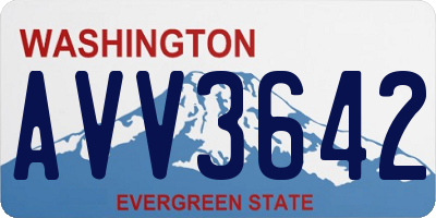 WA license plate AVV3642