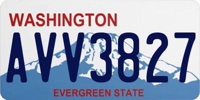 WA license plate AVV3827