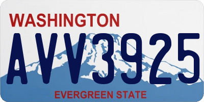 WA license plate AVV3925