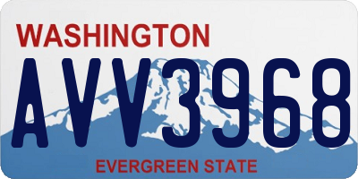 WA license plate AVV3968