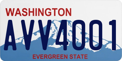 WA license plate AVV4001