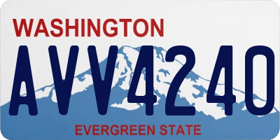 WA license plate AVV4240