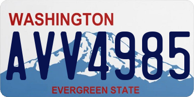 WA license plate AVV4985