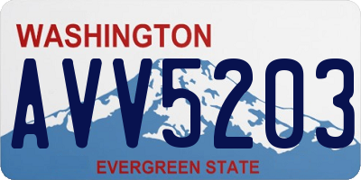 WA license plate AVV5203