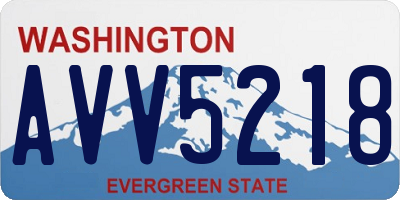 WA license plate AVV5218