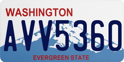 WA license plate AVV5360