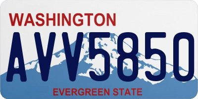 WA license plate AVV5850