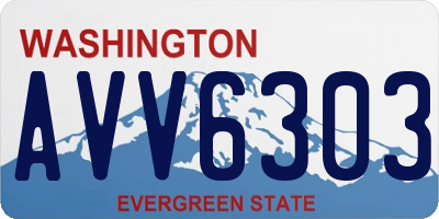 WA license plate AVV6303