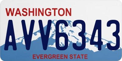 WA license plate AVV6343