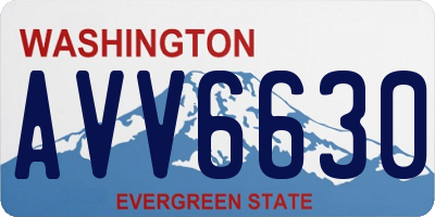 WA license plate AVV6630