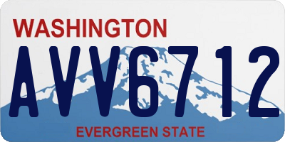 WA license plate AVV6712