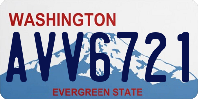 WA license plate AVV6721