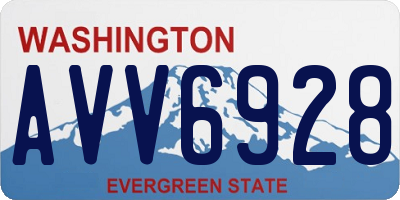WA license plate AVV6928