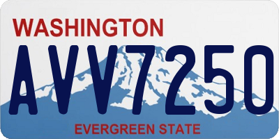 WA license plate AVV7250
