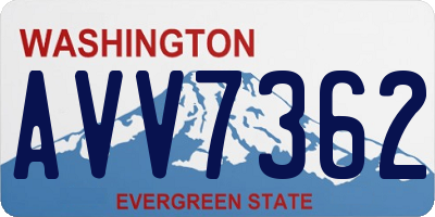 WA license plate AVV7362