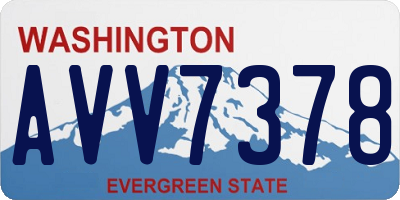 WA license plate AVV7378