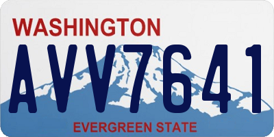 WA license plate AVV7641