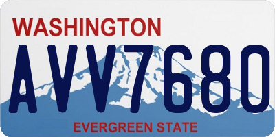 WA license plate AVV7680