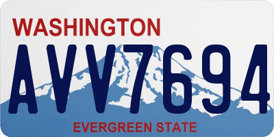 WA license plate AVV7694