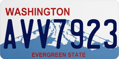 WA license plate AVV7923