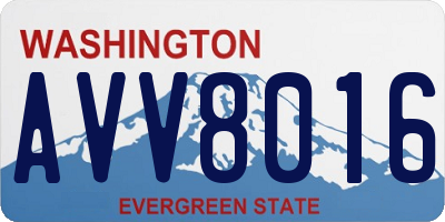 WA license plate AVV8016