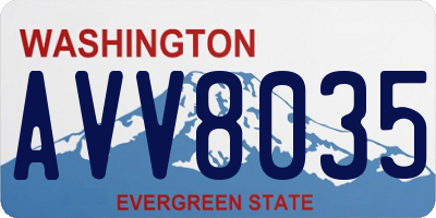 WA license plate AVV8035
